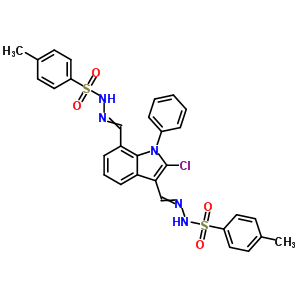 71065-61-7  N',N''-[(2-chloro-1-phenyl-1H-indole-3,7-diyl)dimethylylidene]bis(4-methylbenzenesulfonohydrazide)