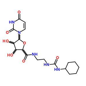 75930-33-5  N-{2-[(cyclohexylcarbamoyl)amino]ethyl}-5-(2,4-dioxo-3,4-dihydropyrimidin-1(2H)-yl)-3,4-dihydroxytetrahydrofuran-2-carboxamide (non-preferred name)