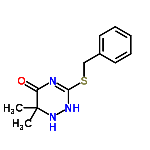 59153-10-5  3-(benzylsulfanyl)-6,6-dimethyl-1,6-dihydro-1,2,4-triazin-5(2H)-one
