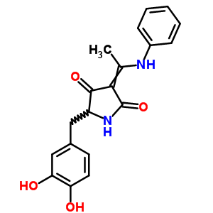 59876-42-5  5-(3,4-dihydroxybenzyl)-3-[1-(phenylamino)ethylidene]pyrrolidine-2,4-dione
