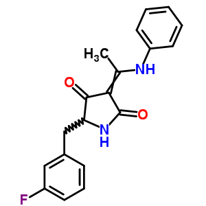 59876-44-7  5-(3-fluorobenzyl)-3-[1-(phenylamino)ethylidene]pyrrolidine-2,4-dione