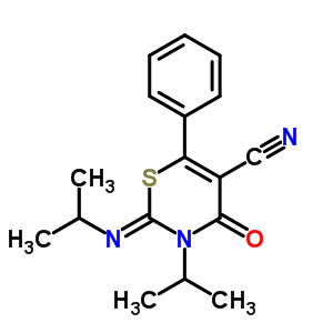 61628-74-8  (2Z)-4-oxo-6-phenyl-3-(propan-2-yl)-2-(propan-2-ylimino)-3,4-dihydro-2H-1,3-thiazine-5-carbonitrile