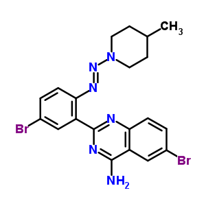 62888-12-4  6-bromo-2-{5-bromo-2-[(E)-(4-methylpiperidin-1-yl)diazenyl]phenyl}quinazolin-4-amine