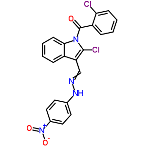 70952-00-0  (2-chloro-3-{[2-(4-nitrophenyl)hydrazinylidene]methyl}-1H-indol-1-yl)(2-chlorophenyl)methanone