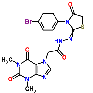 71016-18-7  N'-[3-(4-bromophenyl)-4-oxo-1,3-thiazolidin-2-ylidene]-2-(1,3-dimethyl-2,6-dioxo-1,2,3,6-tetrahydro-7H-purin-7-yl)acetohydrazide