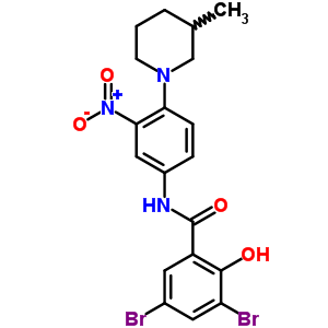 72670-69-0  3,5-dibromo-2-hydroxy-N-[4-(3-methylpiperidin-1-yl)-3-nitrophenyl]benzamide