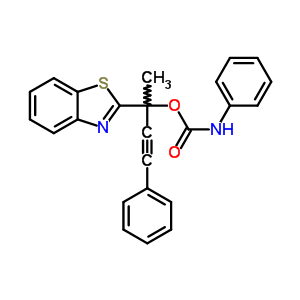 87446-19-3  2-(1,3-benzothiazol-2-yl)-4-phenylbut-3-yn-2-yl phenylcarbamate