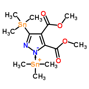 21803-11-2  trimethylstannanylium 4,5-bis(methoxycarbonyl)-3-(trimethylstannanyl)pyrazol-1-ide