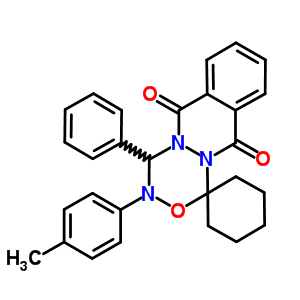 52165-39-6  3'-(4-methylphenyl)-4'-phenyl-3',4'-dihydrospiro[cyclohexane-1,1'-[1,2,4,5]oxatriazino[4,5-b]phthalazine]-6',11'-dione