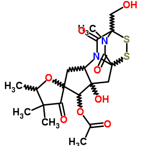 52988-50-8  (3R,5'R,5aR,7R,8S,8aS,9aR)-8a-hydroxy-3-(hydroxymethyl)-2,4',4',5'-tetramethyl-1,3',4-trioxodecahydro-3'H,8H-spiro[3,9a-epidithiocyclopenta[4,5]pyrrolo[1,2-a]pyrazine-7,2'-furan]-8-yl acetate