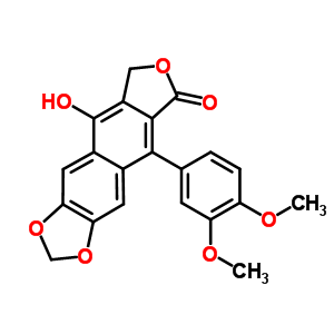 53965-06-3  5-(3,4-dimethoxyphenyl)-9-hydroxyfuro[3',4':6,7]naphtho[2,3-d][1,3]dioxol-6(8H)-one
