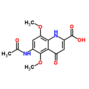 58868-09-0  6-(acetylamino)-5,8-dimethoxy-4-oxo-1,4-dihydroquinoline-2-carboxylic acid