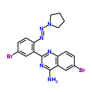 62888-08-8  6-bromo-2-{5-bromo-2-[(E)-pyrrolidin-1-yldiazenyl]phenyl}quinazolin-4-amine