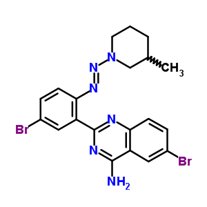 62888-11-3  6-bromo-2-{5-bromo-2-[(E)-(3-methylpiperidin-1-yl)diazenyl]phenyl}quinazolin-4-amine