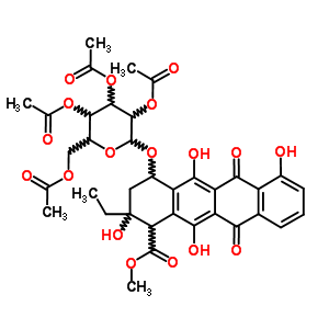 63252-08-4  methyl 2-ethyl-2,5,7,12-tetrahydroxy-6,11-dioxo-4-[(2,3,4,6-tetra-O-acetylhexopyranosyl)oxy]-1,2,3,4,6,11-hexahydrotetracene-1-carboxylate