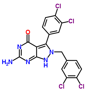 63603-97-4  6-amino-2-(3,4-dichlorobenzyl)-3-(3,4-dichlorophenyl)-1,2-dihydro-4H-pyrazolo[3,4-d]pyrimidin-4-one