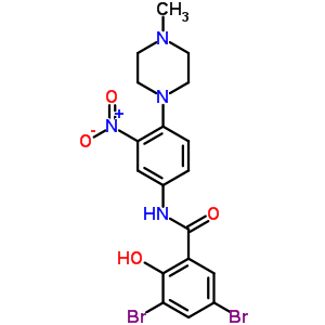 72670-71-4  3,5-dibromo-2-hydroxy-N-[4-(4-methylpiperazin-1-yl)-3-nitrophenyl]benzamide