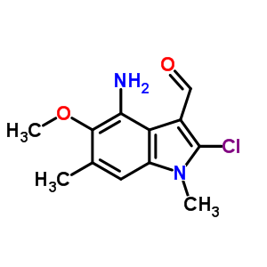73355-52-9  4-amino-2-chloro-5-methoxy-1,6-dimethyl-1H-indole-3-carbaldehyde