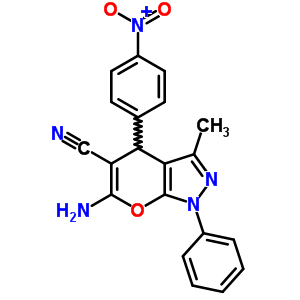 76973-34-7  6-amino-3-methyl-4-(4-nitrophenyl)-1-phenyl-1,4-dihydropyrano[2,3-c]pyrazole-5-carbonitrile