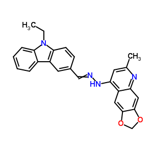 91919-11-8  8-{2-[(9-ethyl-9H-carbazol-3-yl)methylidene]hydrazinyl}-6-methyl[1,3]dioxolo[4,5-g]quinoline