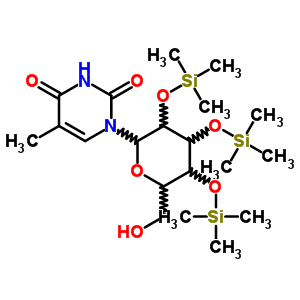 28307-11-1  5-methyl-1-[2,3,4-tris-O-(trimethylsilyl)hexopyranosyl]pyrimidine-2,4(1H,3H)-dione