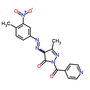 53307-00-9  5-methyl-4-[(E)-(4-methyl-3-nitrophenyl)diazenyl]-2-(pyridin-4-ylcarbonyl)-2,4-dihydro-3H-pyrazol-3-one