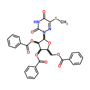 57847-01-5  6-(methylsulfanyl)-2-(2,3,5-tri-O-benzoylpentofuranosyl)-1,2,4-triazine-3,5(2H,4H)-dione