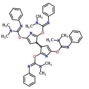 59732-52-4  3-{2,5-bis[(N,N-dimethyl-N'-phenylcarbamimidoyl)oxy]-3H-pyrrol-3-ylidene}-2-[(N,N-dimethyl-N'-phenylcarbamimidoyl)oxy]-3H-pyrrol-5-yl N,N-dimethyl-N'-phenylcarbamimidate (non-preferred name)