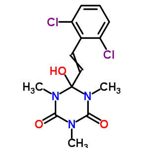 65320-17-4  6-[2-(2,6-dichlorophenyl)ethenyl]-6-hydroxy-1,3,5-trimethyl-1,3,5-triazinane-2,4-dione