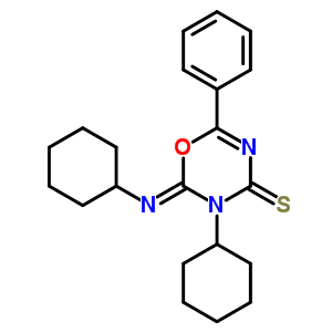 69875-44-1  (2Z)-3-cyclohexyl-2-(cyclohexylimino)-6-phenyl-2,3-dihydro-4H-1,3,5-oxadiazine-4-thione