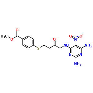 74163-02-3  methyl 4-({4-[(2,6-diamino-5-nitropyrimidin-4-yl)amino]-3-oxobutyl}sulfanyl)benzoate