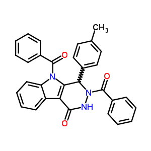 74840-71-4  3,5-dibenzoyl-4-(4-methylphenyl)-2,3,4,5-tetrahydro-1H-pyridazino[4,5-b]indol-1-one