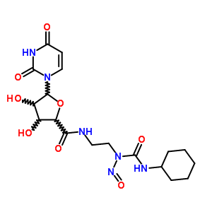 75930-26-6  N-{2-[(cyclohexylcarbamoyl)(nitroso)amino]ethyl}-5-(2,4-dioxo-3,4-dihydropyrimidin-1(2H)-yl)-3,4-dihydroxytetrahydrofuran-2-carboxamide (non-preferred name)
