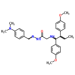 77579-67-0  2-{[1,2-bis(4-methoxyphenyl)butyl]amino}-N'-[4-(dimethylamino)benzylidene]acetohydrazide (non-preferred name)