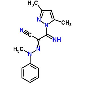 88482-52-4  (3E)-3-(3,5-dimethyl-1H-pyrazol-1-yl)-3-imino-2-(2-methyl-2-phenylhydrazinylidene)propanenitrile