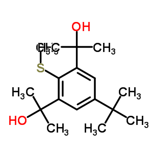 64407-85-8  2,2'-[5-tert-butyl-2-(methylsulfanyl)benzeen-1,3-diyl]dipropaan-2-ol