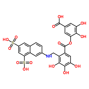 6635-00-3  3-[(2-{[(6,8-disulfonaphthalen-2-yl)amino]methyl}-3,4,5-trihydroxybenzoyl)oxy]-4,5-dihydroxybenzoic acid