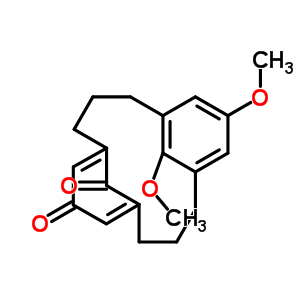 71413-12-2;71461-29-5  15,17-dimethoxytricyclo[11.3.1.1~5,9~]octadeca-1(17),5,8,13,15-pentaene-7,18-dione