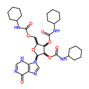 7702-68-3  9-[2,3,5-tris-O-(cyclohexylcarbamoyl)pentofuranosyl]-3,9-dihydro-6H-purin-6-one