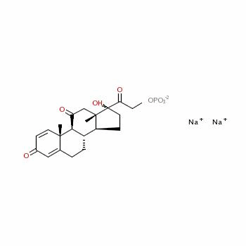 33903-70-7  Pregna-1,4-diene-3,11,20-trione, 17-hydroxy-21-(phosphonooxy)-, disodium salt