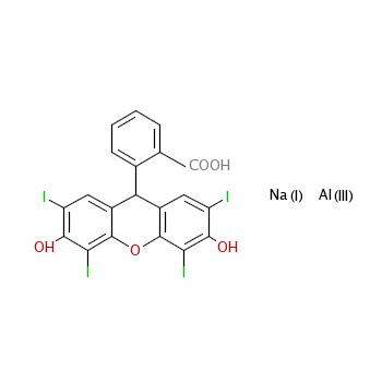 84501-53-1  2-(3,6-dihydroxy-2,4,5,7-tetraiodoxanthen-9-yl)benzoic acid, aluminium sodium salt