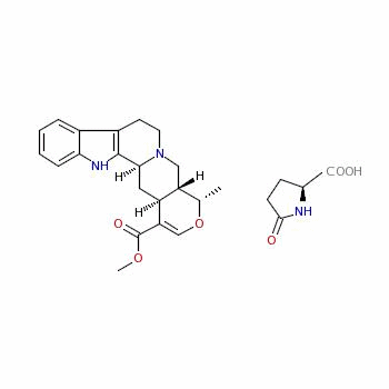 98510-81-7  methyl 16,17-didehydro-19α-methyloxayohimban-16-carboxylate, compound with 5-oxo-L-proline (1:1)