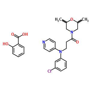 21937-21-3  2-hydroxybenzoic acid - 3-[(3-chlorophenyl)(pyridin-4-yl)amino]-1-(2,6-dimethylmorpholin-4-yl)propan-1-one (1:1)