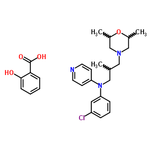 23410-76-6  2-hydroxybenzoic acid - N-(3-chlorophenyl)-N-[3-(2,6-dimethylmorpholin-4-yl)-2-methylpropyl]pyridin-4-amine (1:1)