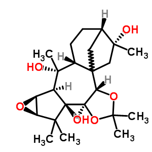 28836-76-2  (2R,3S,5aR,6R,6aS,6bS,7aR,8aR,8bR,11aS)-2,6,8,8,10,10-hexamethyldodecahydro-3,11b-methanooxireno[3',4']cyclopenta[1',2':3,4]heptaleno[1,2-d][1,3]dioxole-2,6,8a(1H)-triol