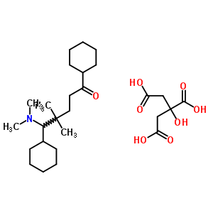 4219-99-2  1,5-dicyclohexyl-5-(dimethylamino)-4,4-dimethylpentan-1-one 2-hydroxypropane-1,2,3-tricarboxylate (1:1)