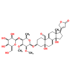 4418-21-7  3-[(6-deoxy-4-O-hexopyranosyl-2,3-di-O-methylhexopyranosyl)oxy]-5,14-dihydroxy-19-oxocard-20(22)-enolide