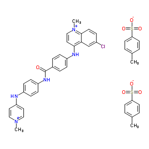 50308-82-2  6-chloro-1-methyl-4-{[4-({4-[(1-methylpyridinium-4-yl)amino]phenyl}carbamoyl)phenyl]amino}quinolinium bis(4-methylbenzenesulfonate)