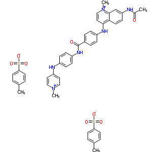 50309-20-1  7-(acetylamino)-1-methyl-4-{[4-({4-[(1-methylpyridinium-4-yl)amino]phenyl}carbamoyl)phenyl]amino}quinolinium bis(4-methylbenzenesulfonate)