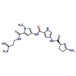 58616-25-4  4-({[4-({[(2S)-5-amino-3,4-dihydro-2H-pyrrol-2-yl]carbonyl}amino)-1H-pyrrol-2-yl]carbonyl}amino)-N-[(3Z)-3-amino-3-iminopropyl]-1-methyl-1H-pyrrole-2-carboxamide